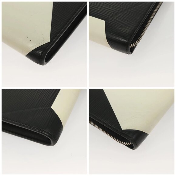 LOUIS VUITTON Epi Pochette Jules GM Clutch Bag Black White M63295 LV Auth 133695 - Picture 16 of 16